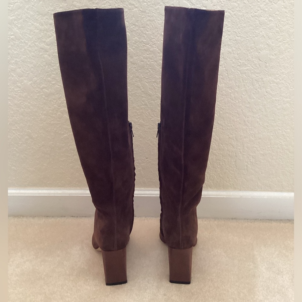 Staud Brown Suede Pointed Toe Knee High Boots - Picture 5 of 6